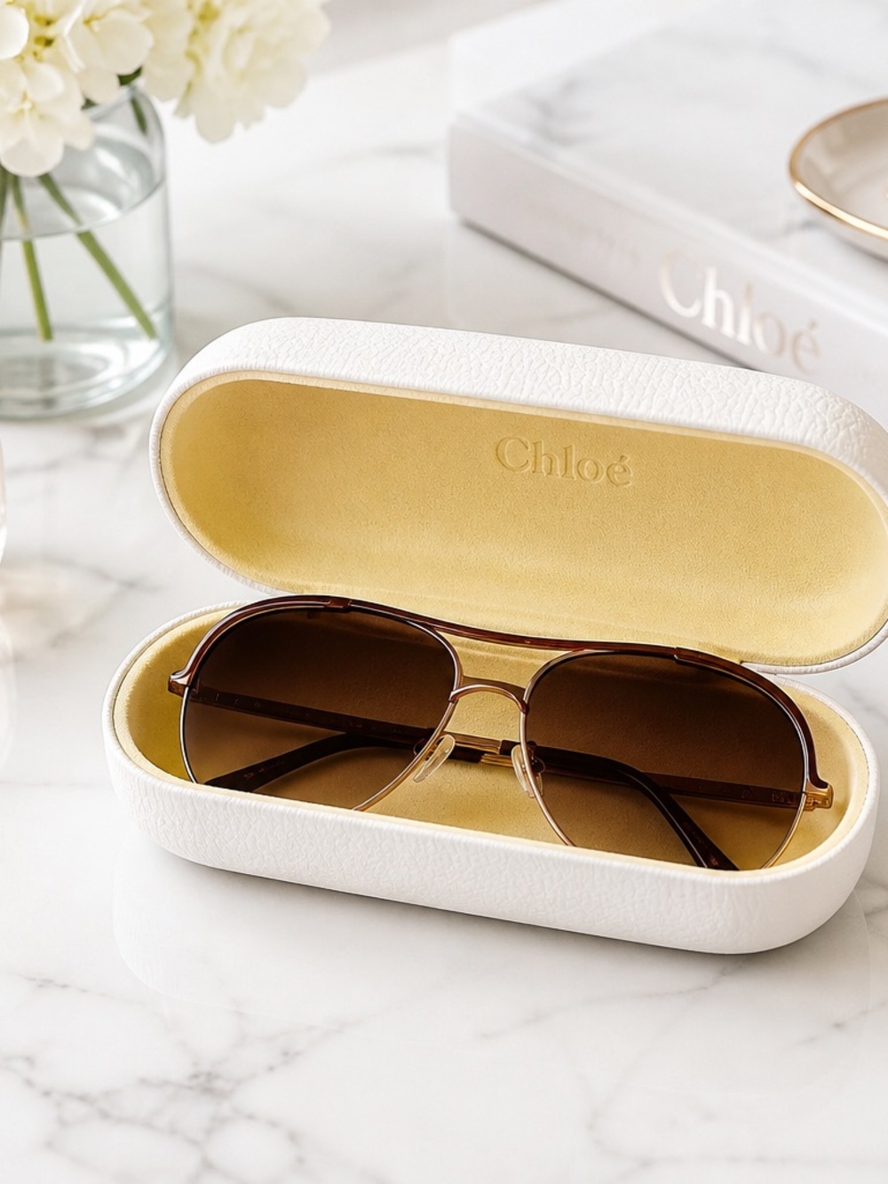 Chloé CA2245 C03 Burgundy Aviator Sunglasses 61-15-135 Gradient + Case" - Picture 6 of 6